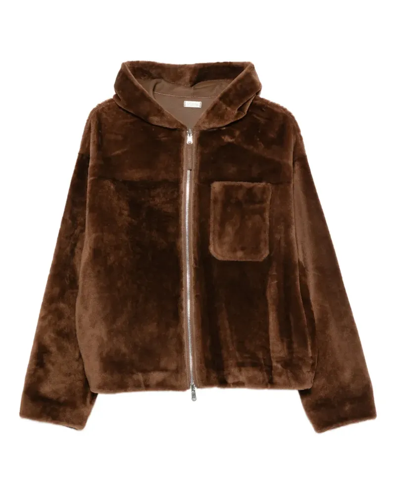 UTZON Wendbare Kapuzenjacke mit Brusttasche - Braun Braun