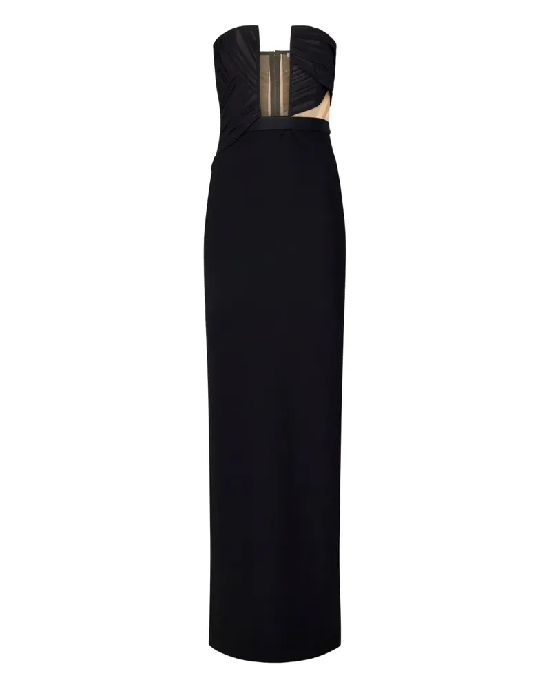 Nensi Dojaka Plissiertes Maxikleid mit Cut-Out - Schwarz Schwarz