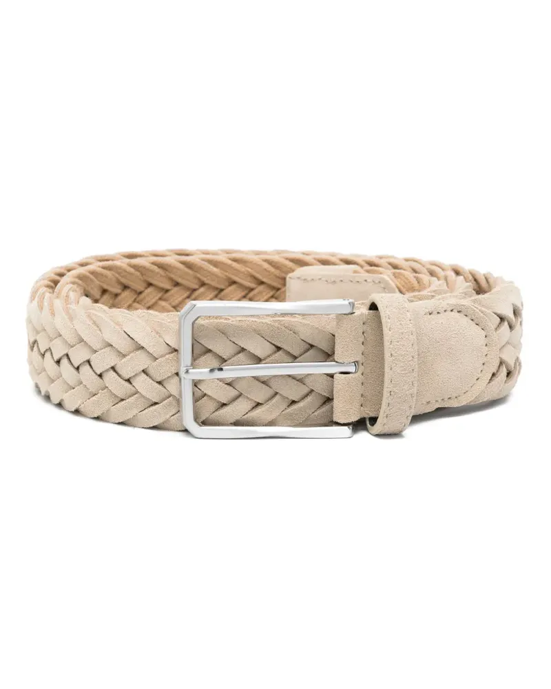 Canali Geflochtener Wildledergürtel - Nude Nude