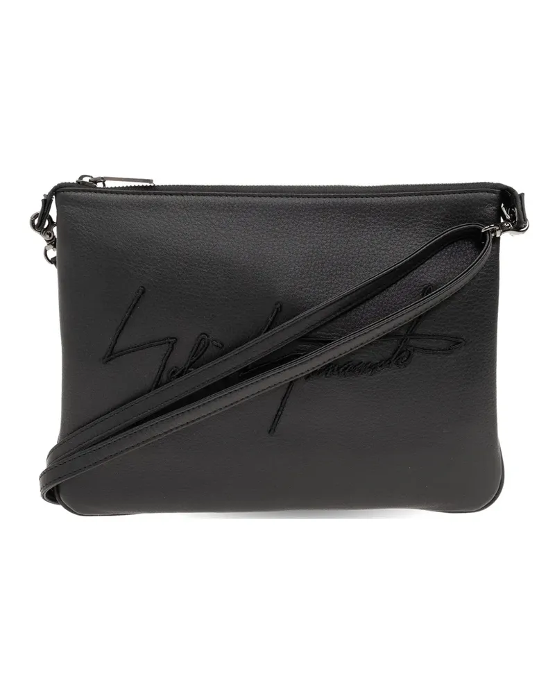 Yohji Yamamoto Signature Kuriertasche mit Logo-Stickerei - Blau Blau