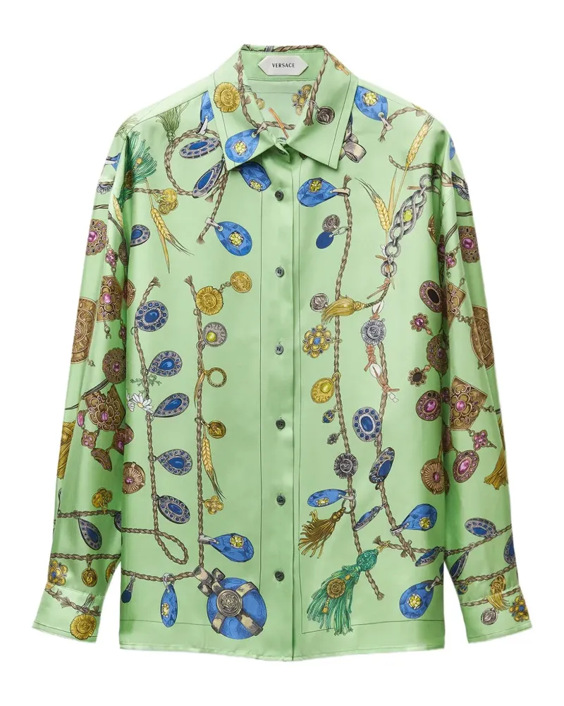 Versace printed silk-twill shirt - Grün Grün