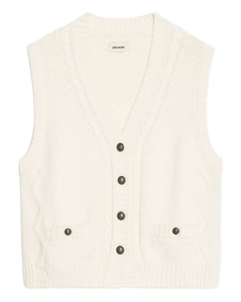 Zadig & Voltaire Pullunder mit Zopfmuster - Nude Nude