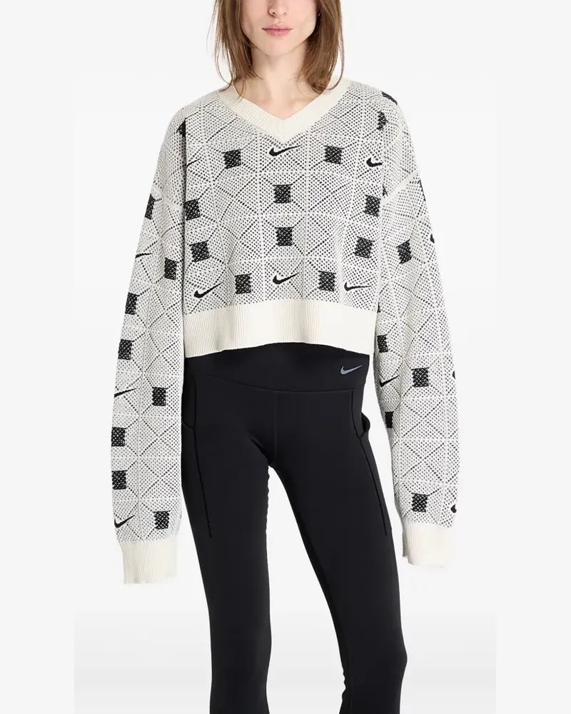 Nike Pullover mit geometrischem Muster - Weiß Weiß