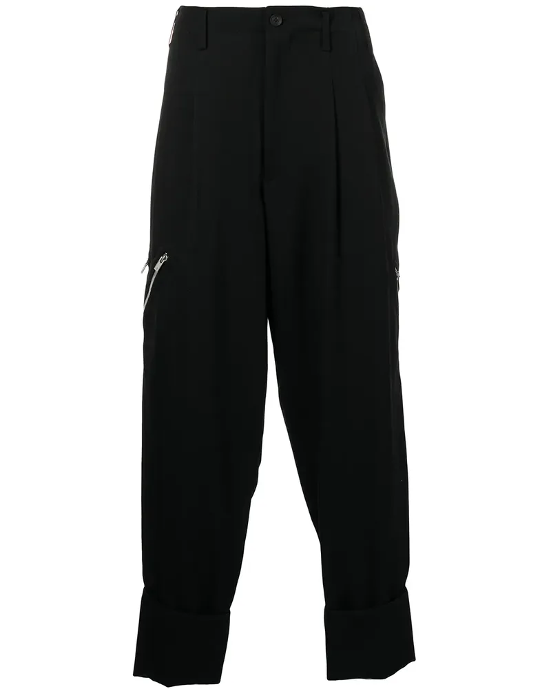 Yohji Yamamoto Hose mit Reißverschlussdetail - Schwarz Schwarz
