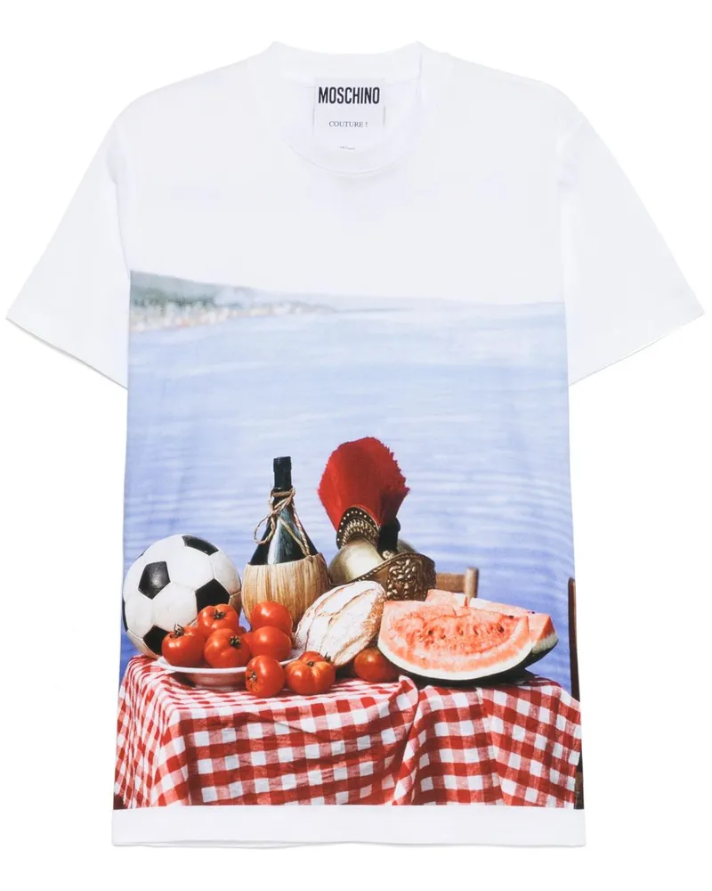 Moschino T-Shirt mit grafischem Print - Weiß Weiß
