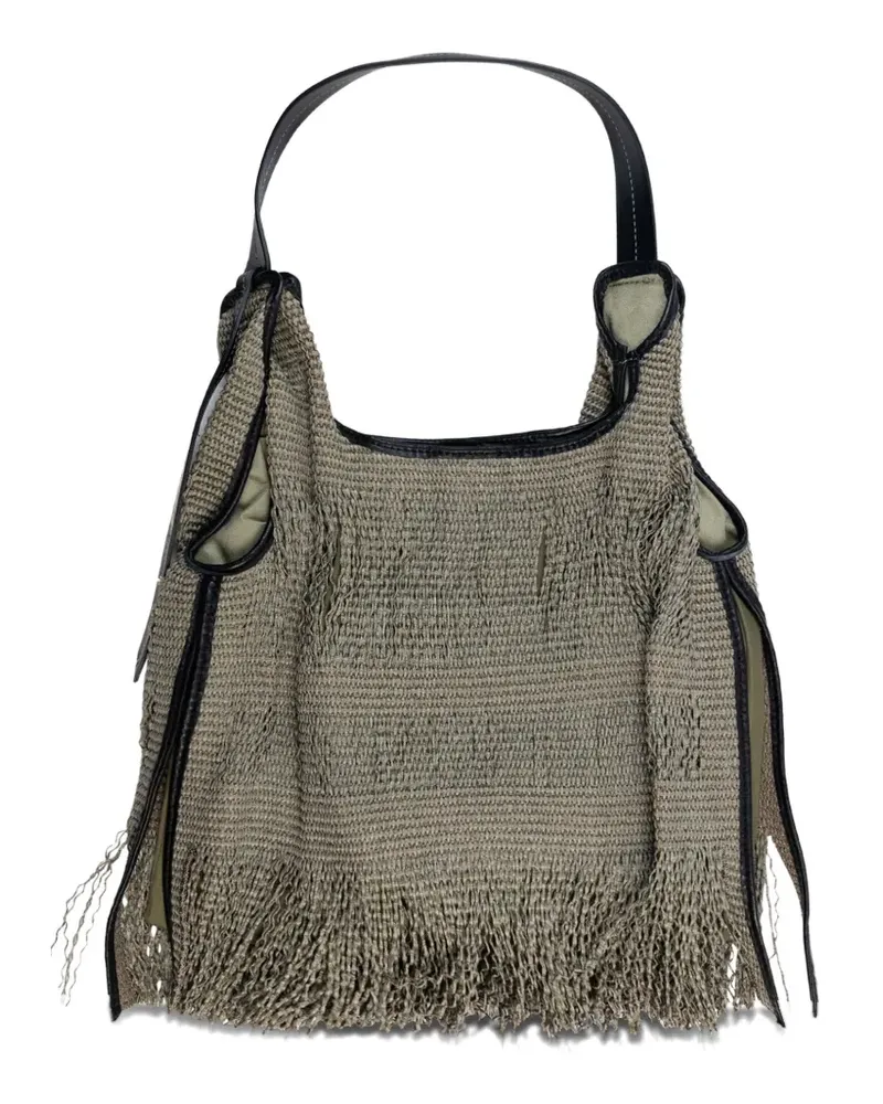 Anita Bilardi Fransen-Tote Bag im Distressed-Look - Grün Grün
