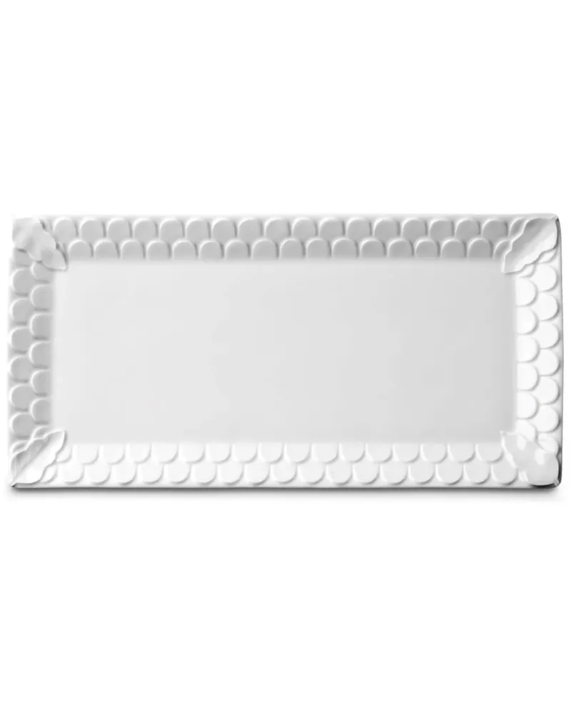 L’OBJET Eckiger Aegean Teller (19cm x 39cm) - Weiß Weiß