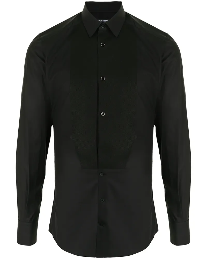 Dolce & Gabbana Hemd mit Latz - Schwarz Schwarz