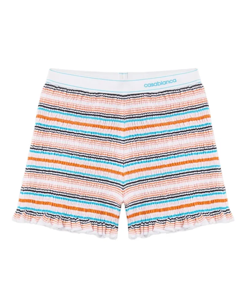 Casablanca Paris Gestreifte Shorts - Weiß Weiß