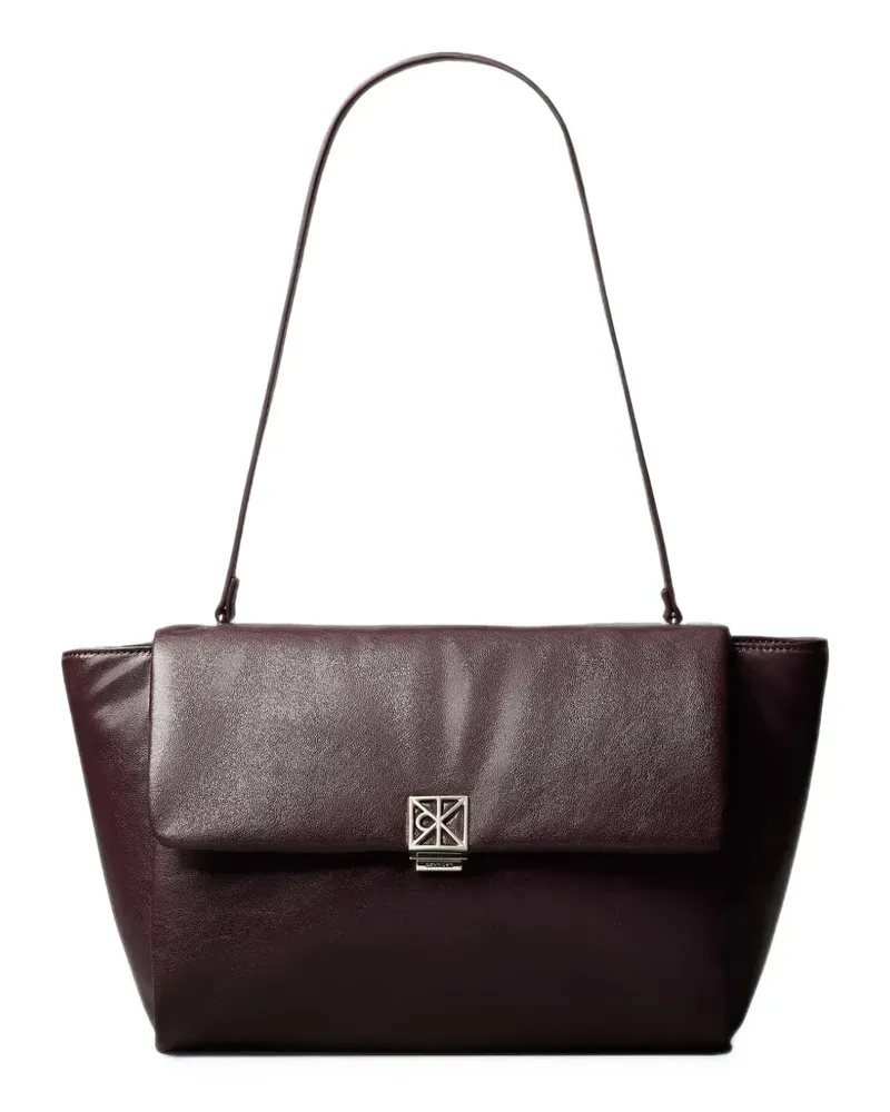 Calvin Klein logo-plaque foldover shoulder bag - Rot Rot