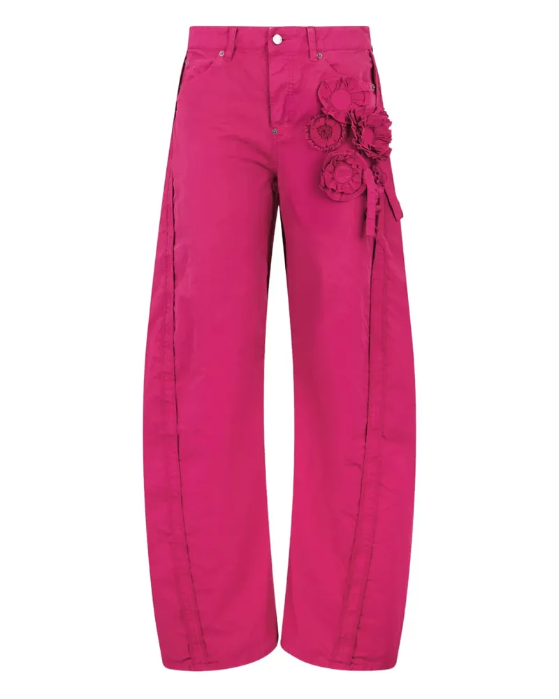 Dsquared2 Hose mit Blumenapplikation - Rosa Rosa