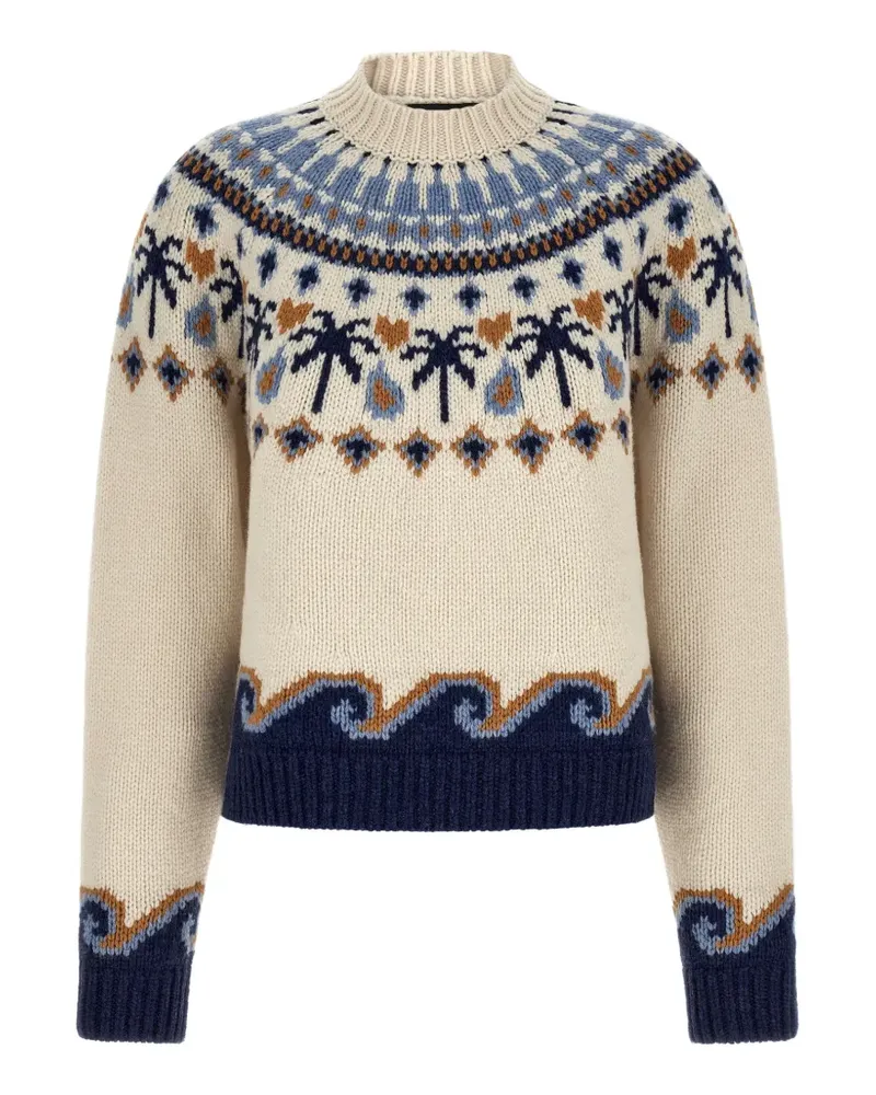 Alanui Sweet Winter jacquard-knit sweater - Nude Nude