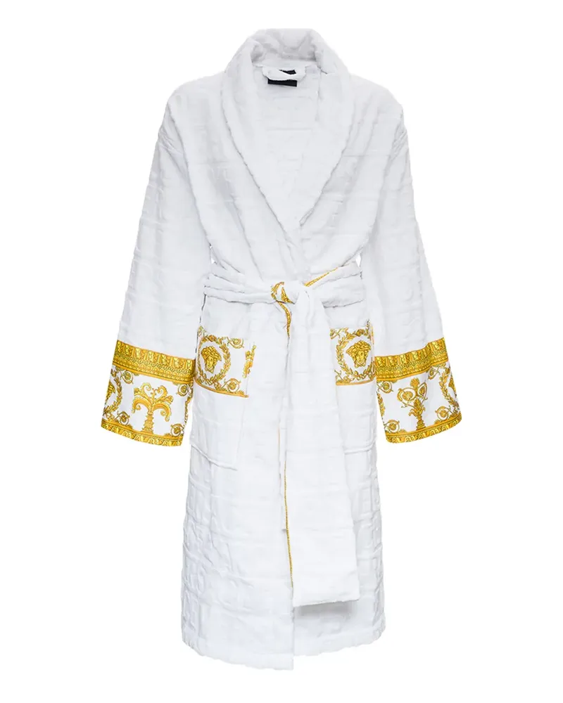 Versace Medusa motif border dressing gown - Weiß Weiß