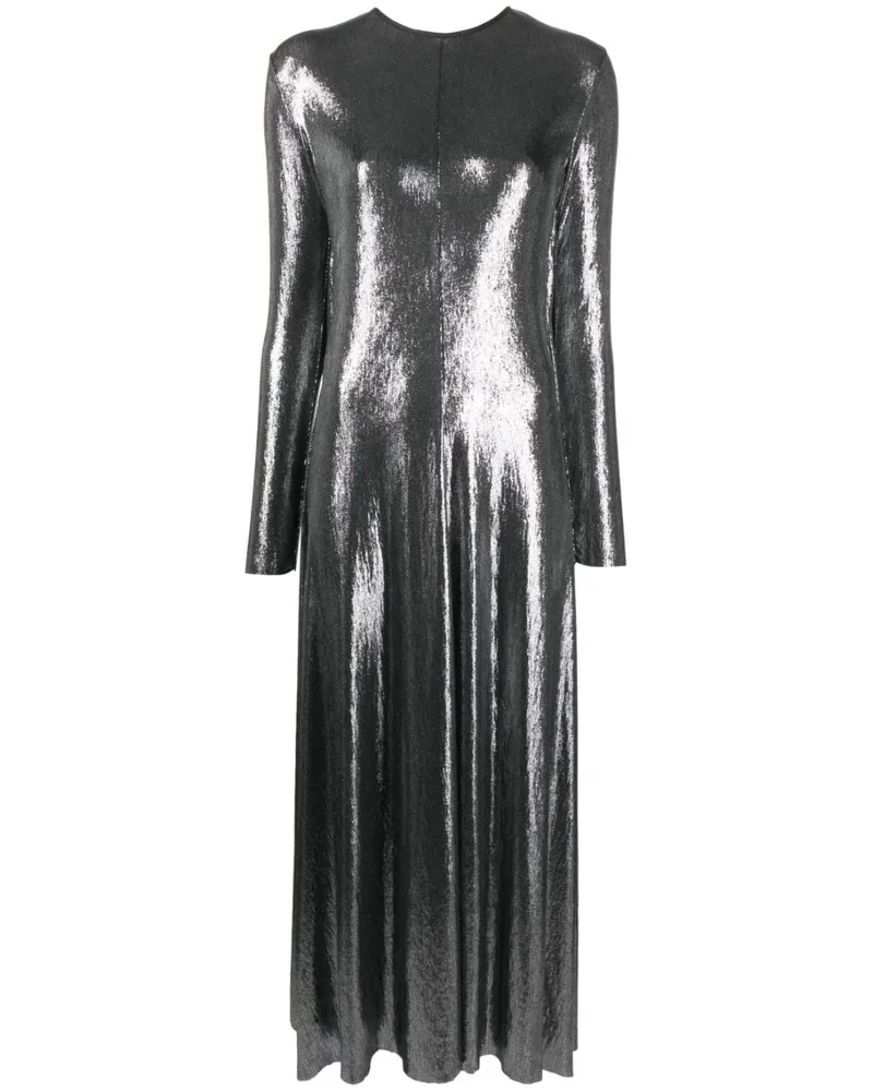 forte_forte Maxikleid im Metallic-Look - Silber Silber