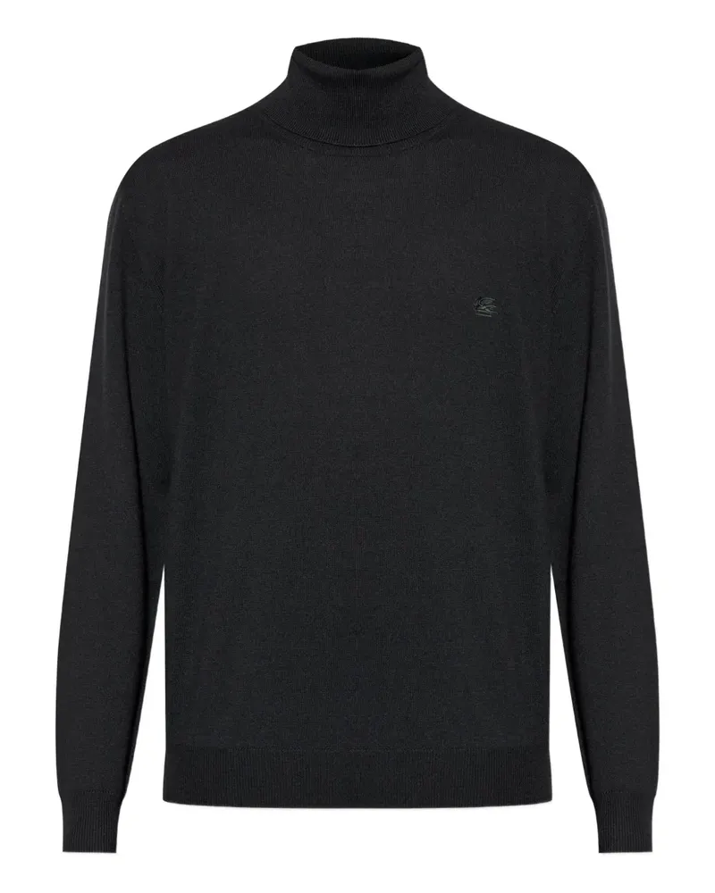 Etro Bestickter Rollkragenpullover - Schwarz Schwarz