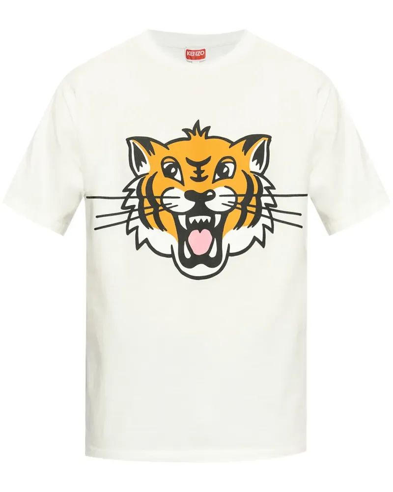Kenzo T-Shirt mit Tiger-Print - Weiß Weiß