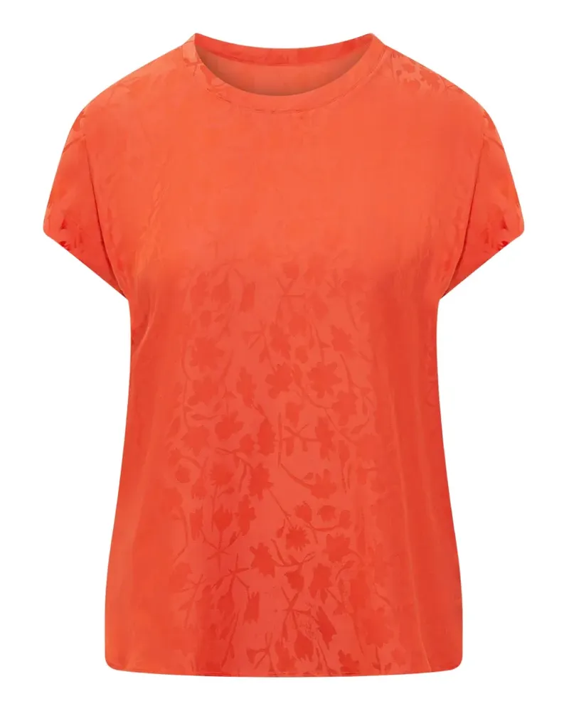 Pinko floral-jacquard short-sleeve blouse - Orange Orange