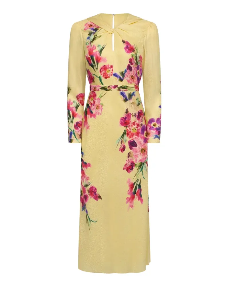 Saloni Claudia floral-print dress - Gelb Gelb