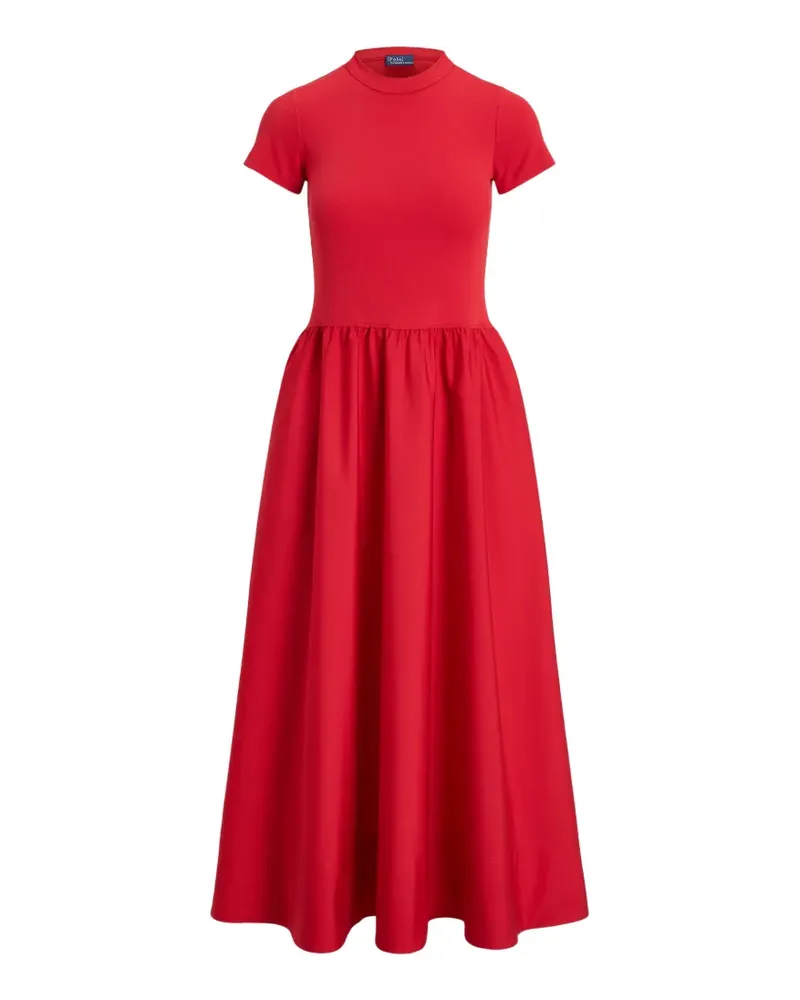 Ralph Lauren Midikleid mit kurzen Ärmeln - Rot Rot
