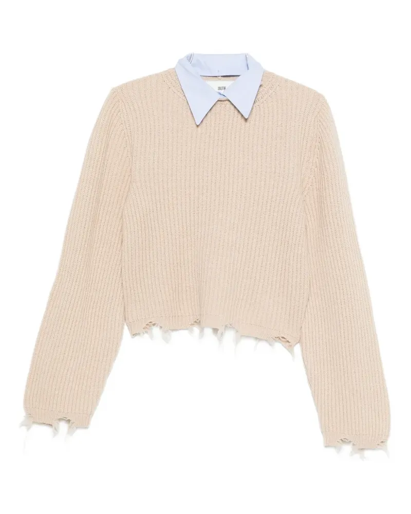 SOLOTRE distressed-finish sweater - Nude Nude