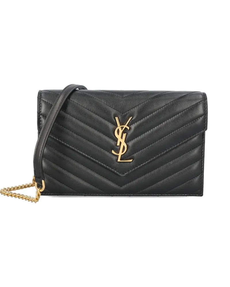 Saint Laurent Mini Cassandre Umhängetasche mit Steppung - Schwarz Schwarz