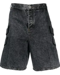 Balmain Jeans-Shorts mit Acid-Wash-Effekt Blau