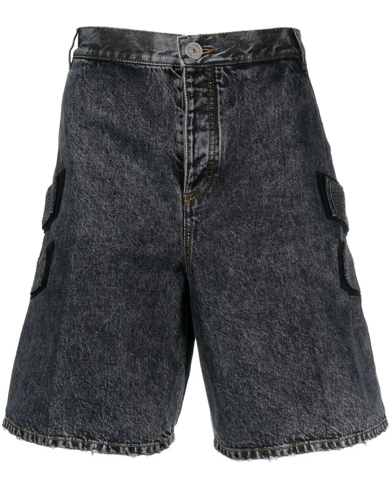 Balmain Jeans-Shorts mit Acid-Wash-Effekt - Blau Blau