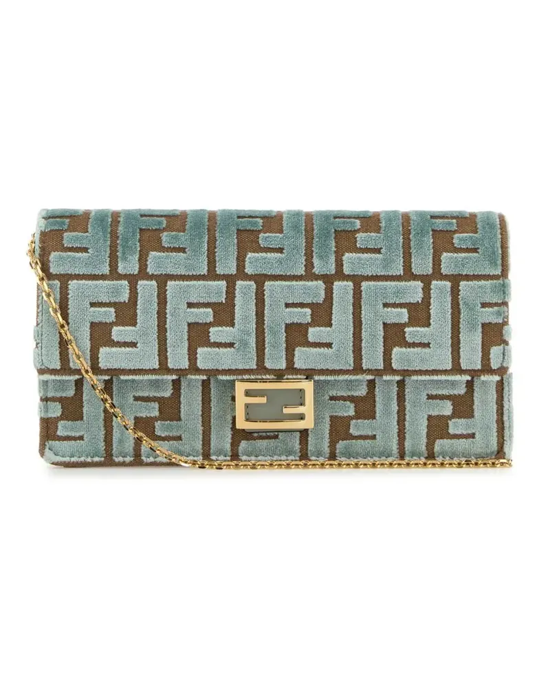 Fendi Baguette embroidered canvas clutch bag - Grün Grün