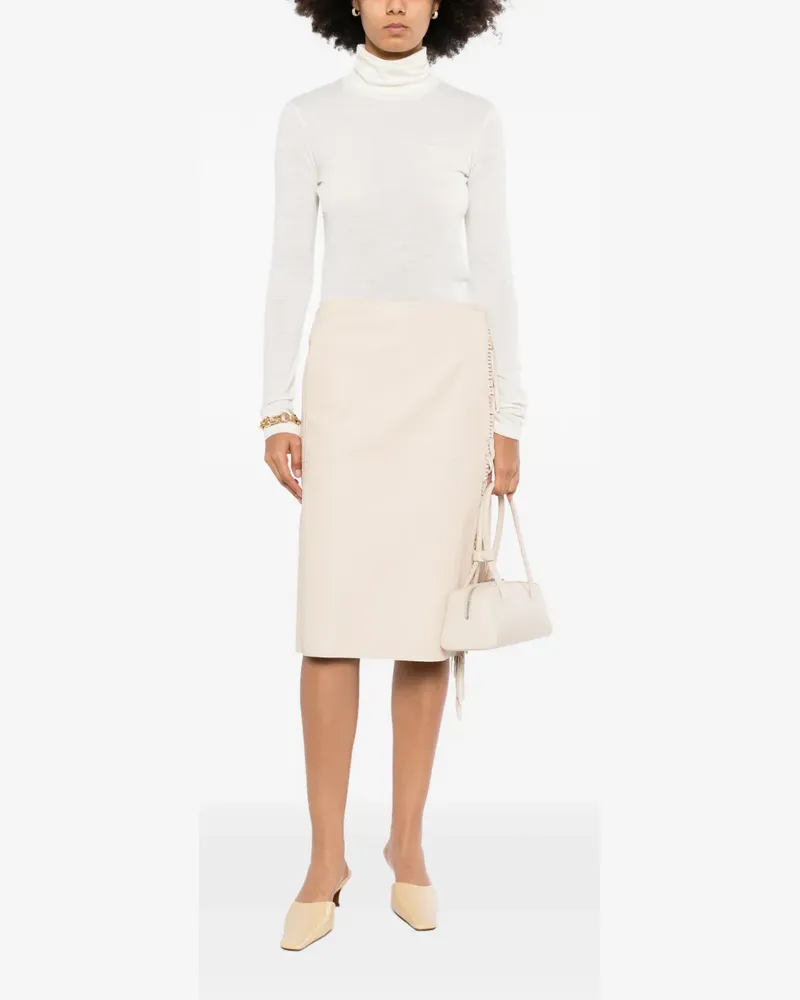 Jil Sander Oberteil mit Stehkragen - Weiß Weiß