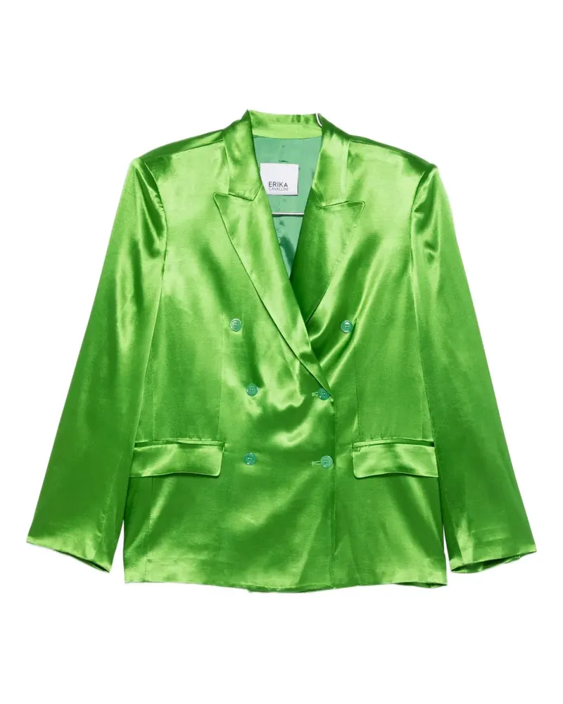 Erika Cavallini double-breasted satin-finish blazer - Grün Grün