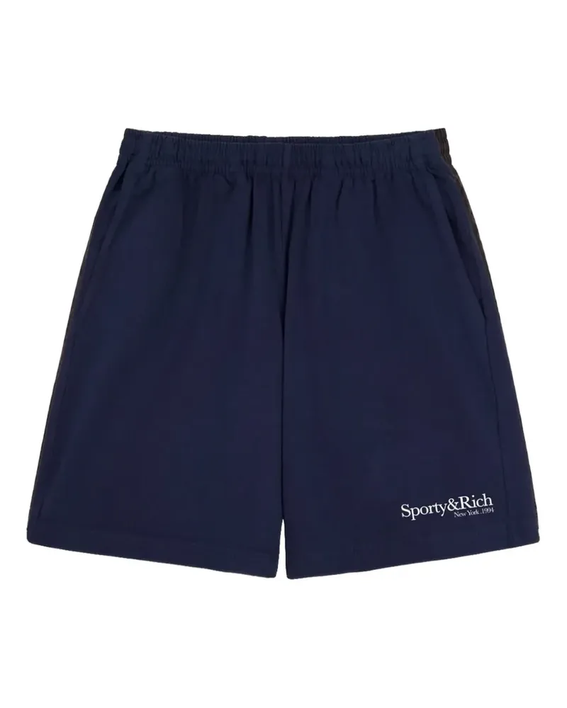 SPORTY & RICH logo-print gym shorts - Blau Blau