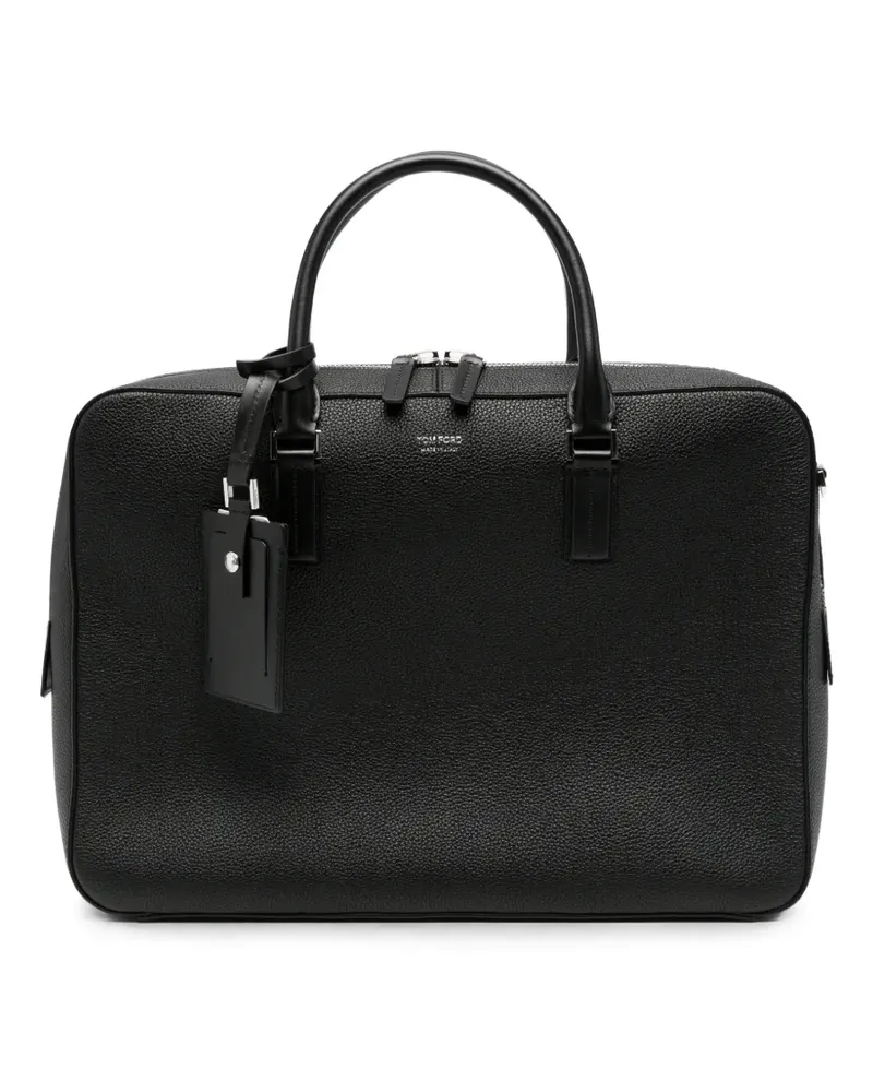 Tom Ford Elliot grained-leather briefcase - Schwarz Schwarz
