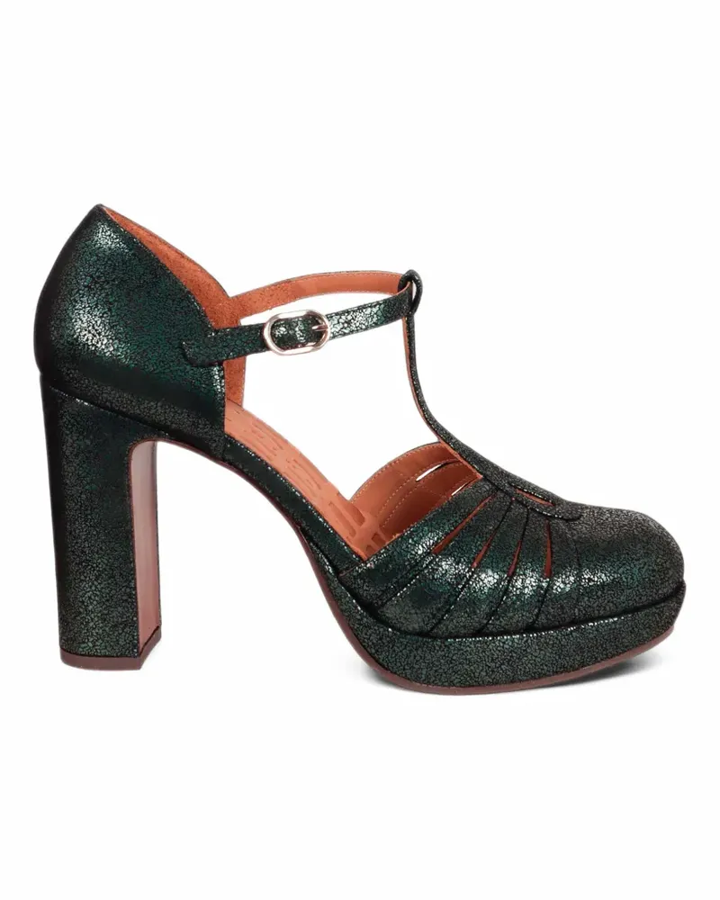 Chie Mihara Uyelo crackle-effect T-bar pumps - Grün Grün