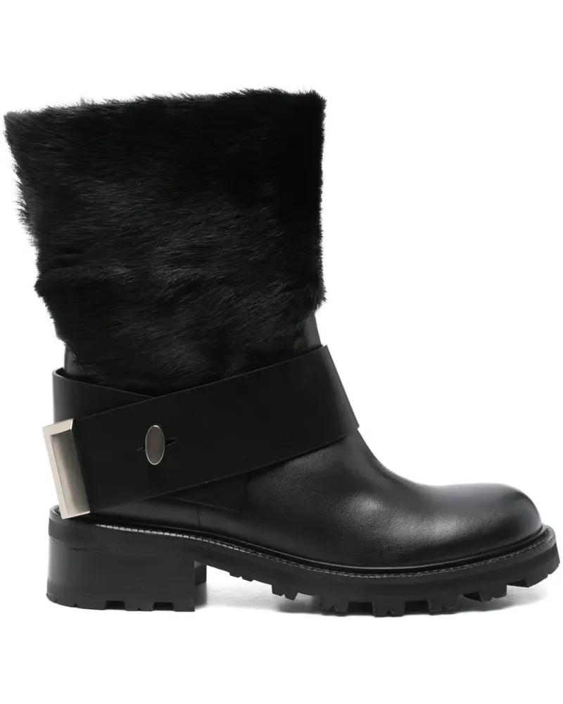 FESTA Milano Stiefeletten mit Pelzbesatz 40mm - Schwarz Schwarz