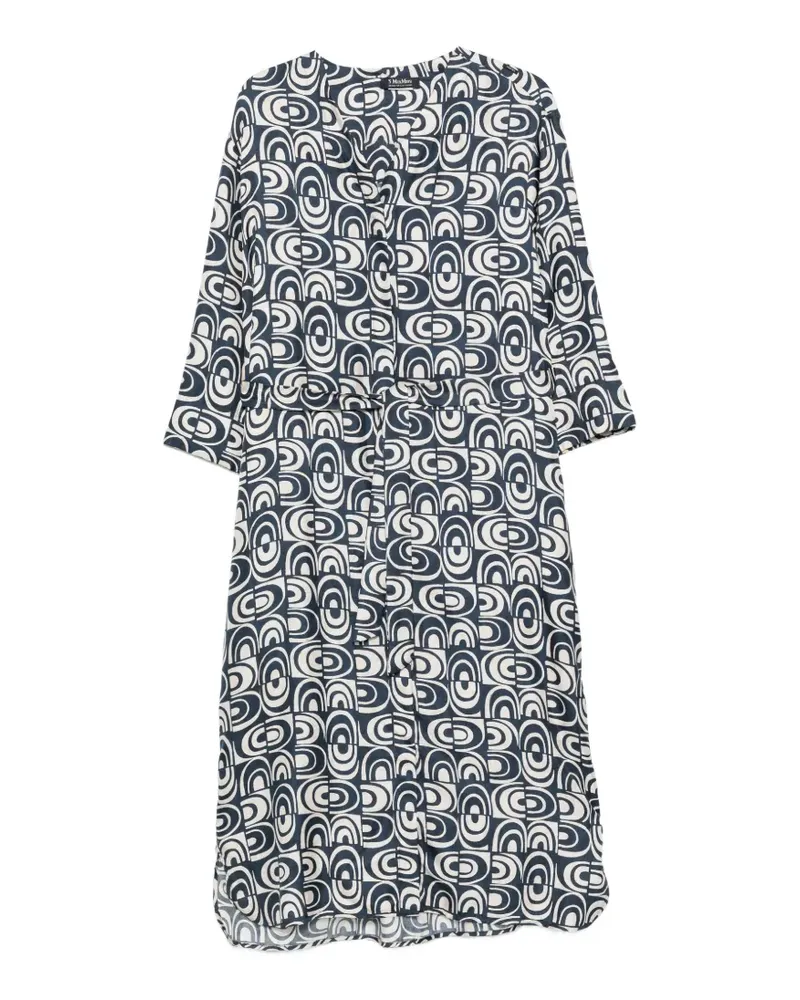 Max Mara Helmut Midikleid mit geometrischem Print - Blau Blau