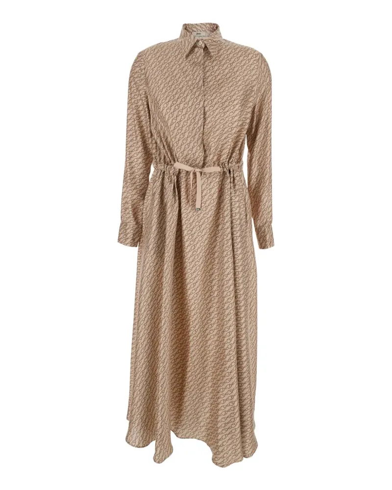 Herno belt patterned midi shirt dress - Nude Nude