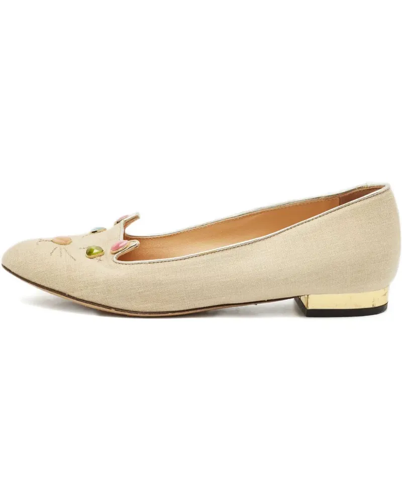 Charlotte Olympia Pre-owned Kitty Ballerinas - Nude Nude