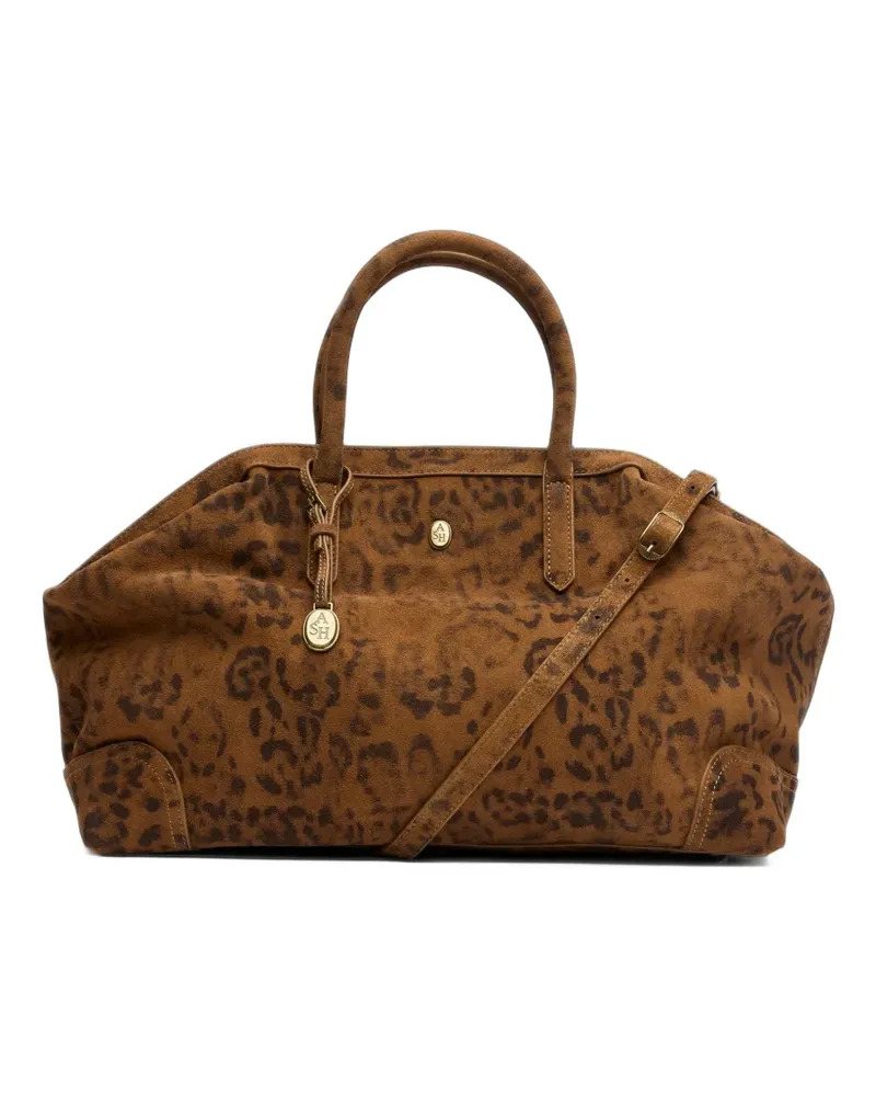 ash Jaqueline Tote Bag mit Leopardenprint - Braun Braun
