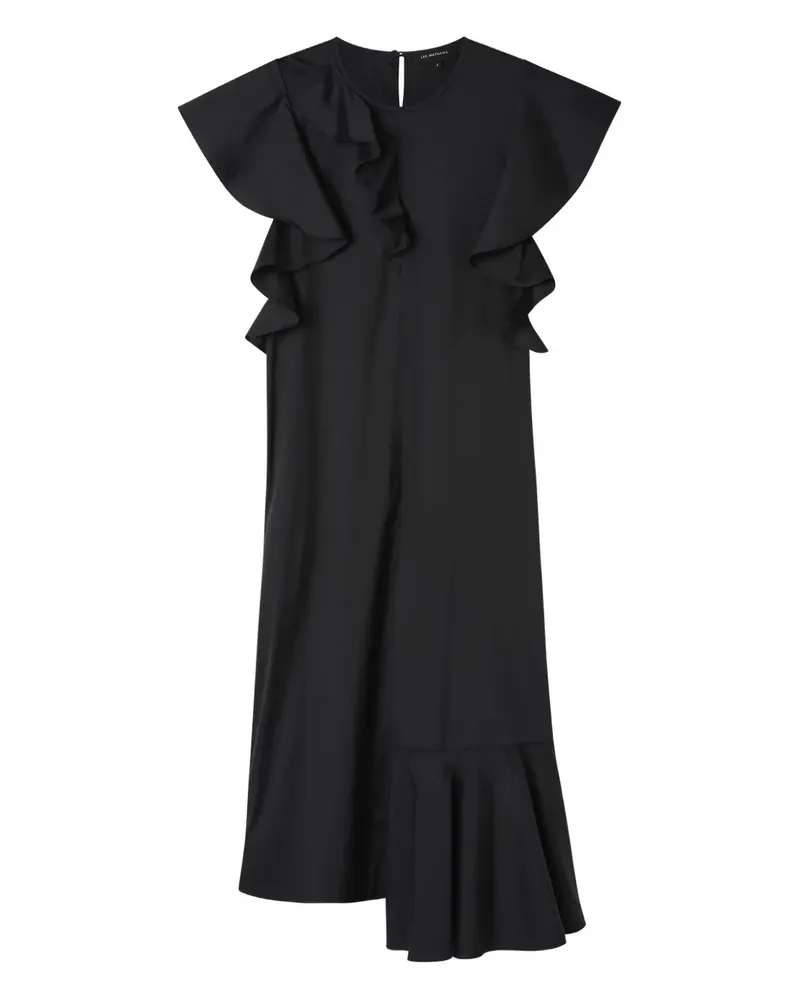 Lee Mathews Midikleid mit Rüschendetail - Schwarz Schwarz