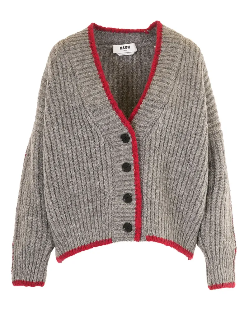 MSGM Gerippter Cardigan - Grau Grau