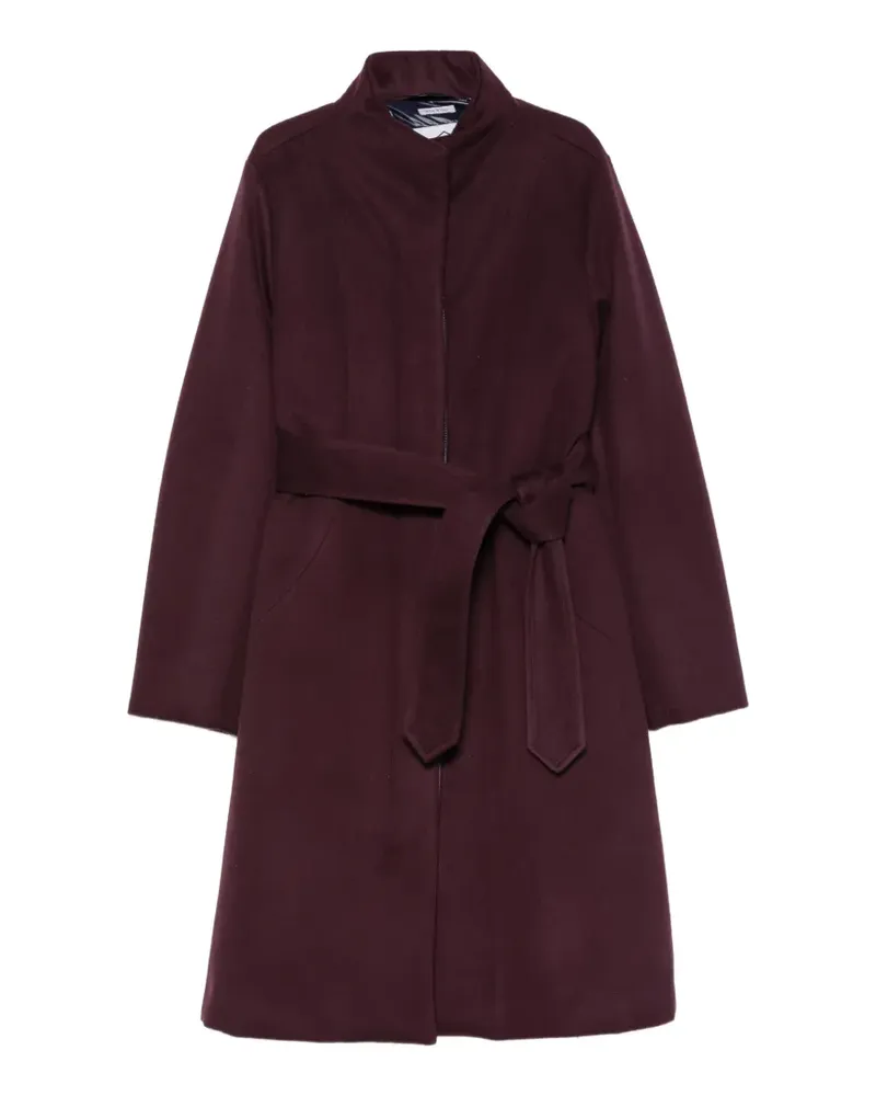 Norwegian Wool belted high-neck coat - Violett Violett