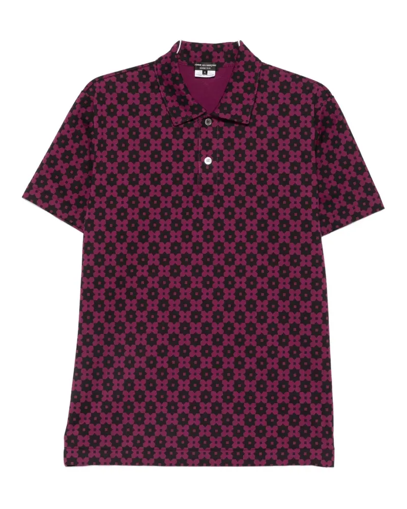 Comme des Garçons geometric-print polo shirt - Violett Violett