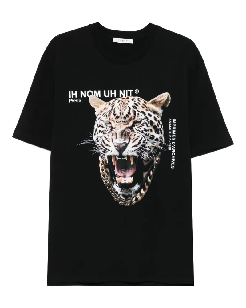 IH NOM UH NIT T-Shirt mit Animal-Print - Schwarz Schwarz