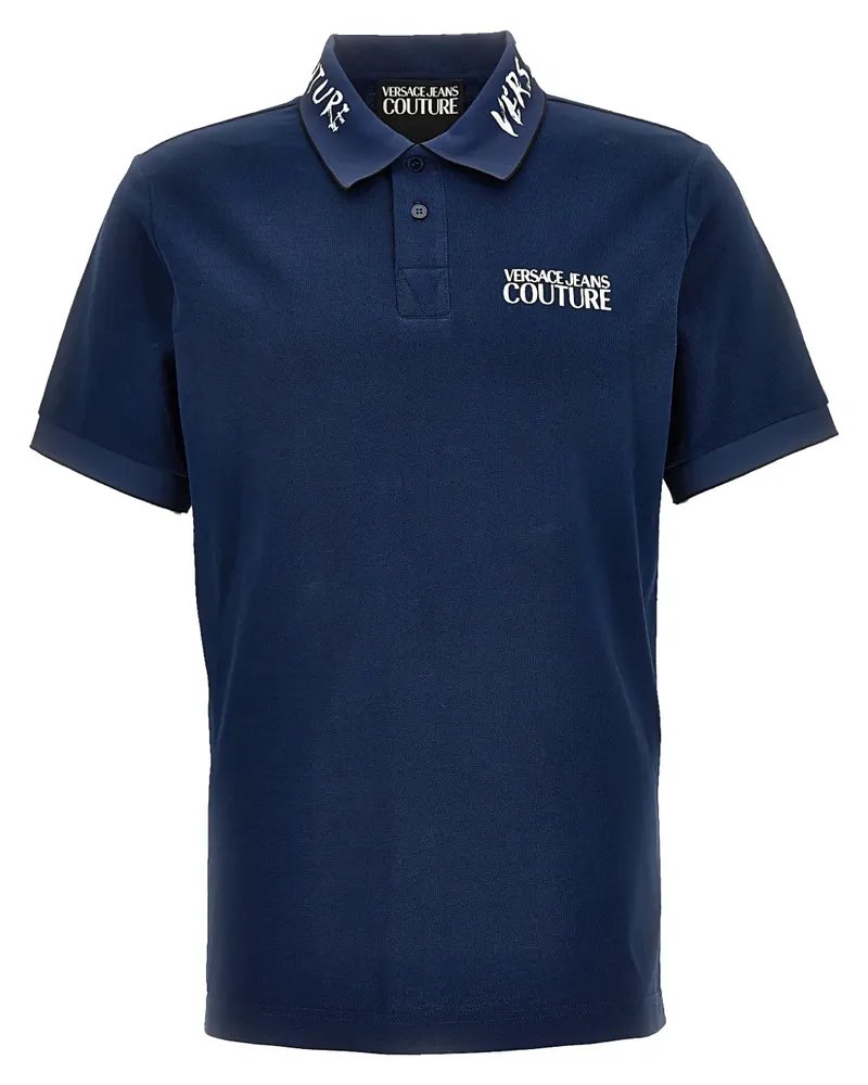 Versace Jeans Poloshirt mit Logo-Stickerei - Blau Blau