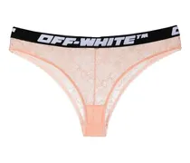 Slip aus Spitze mit Logo-Bund - Nude