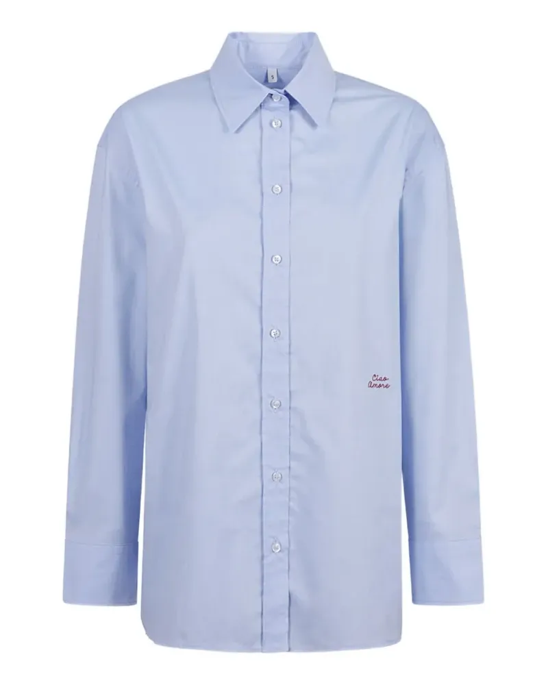 Giada Benincasa Besticktes Ciao Amore Langarmhemd - Blau Blau
