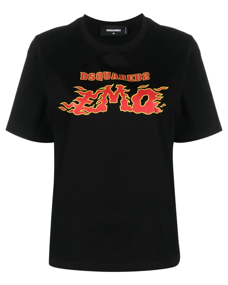 Dsquared2 T-Shirt mit Logo-Print - Schwarz Schwarz
