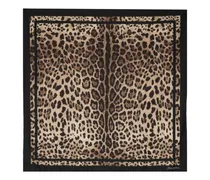 Seidenschal mit Leoparden-Print - Braun