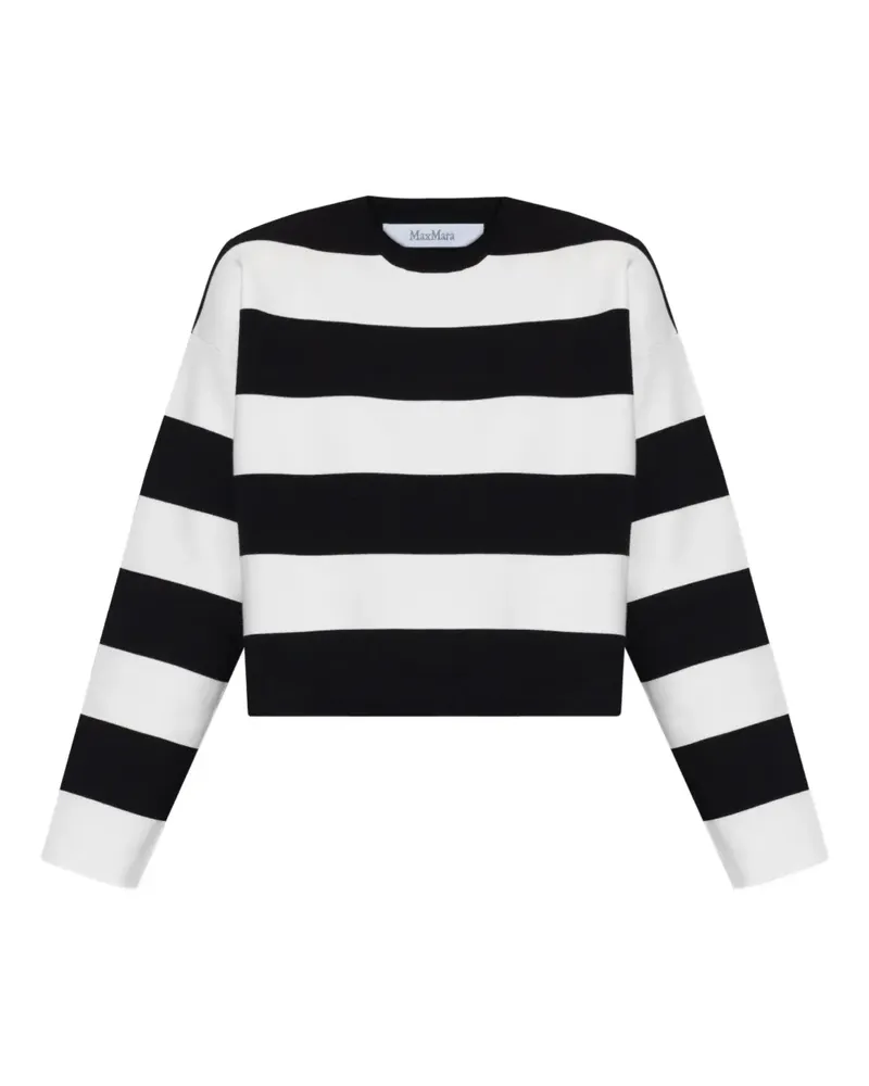 Max Mara Gestreiftes T-Shirt - Weiß Weiß