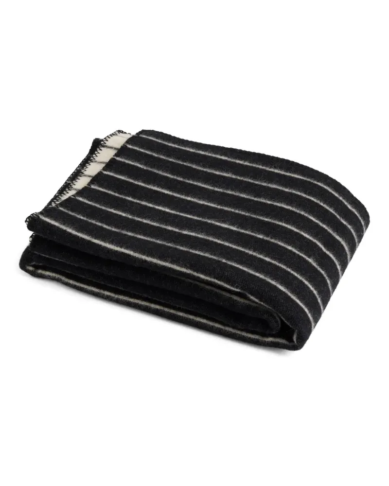 Hay striped-pattern blanket - Schwarz Schwarz